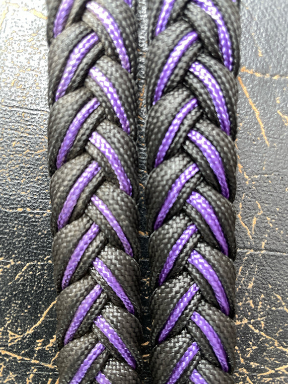 Martha Josey barrel rein black purple