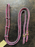 Martha Josey barrel rein silver hot pink