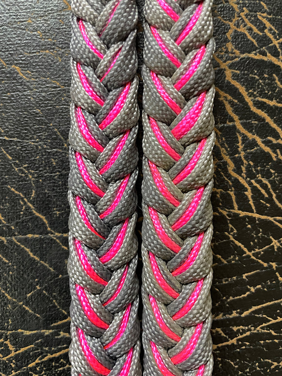 Martha Josey barrel rein silver hot pink