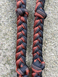 Martha Josey Super Knot Barrel Racing Rein Black/Brown/Rust