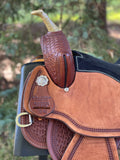 14 inch Pro Rider Saddle, diamond tooled, black suede seat, 5051-7MGT