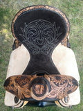 15 inch Circle Y Josey Cash Patriot Spirit Barrel Saddle, wide tree, MJ57