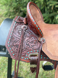 14.5 inch Circle Y Josey Cash Maverick Barrel Saddle MJ46
