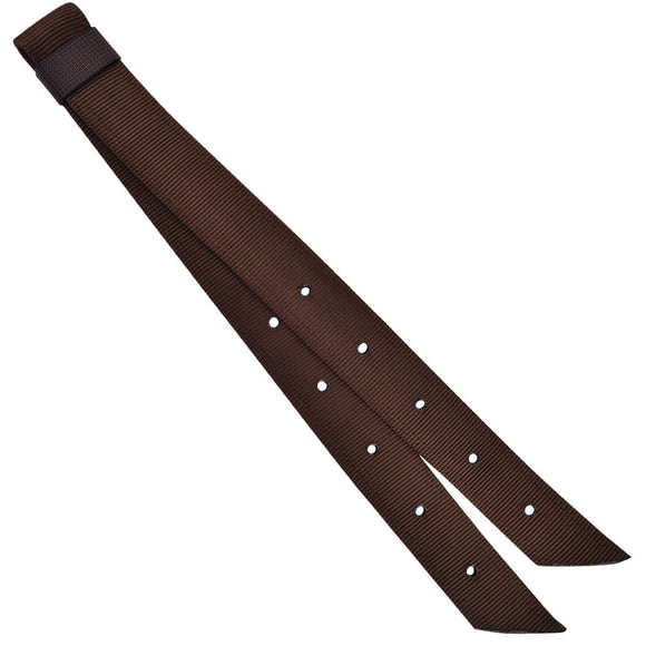 Mustang brown, heavy duty, doubled and stitched, nylon off billet with keeper