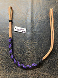 Braided Nylon & Leather Hand Quirt Purple Black