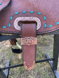 14.5 inch Circle Y Josey Cash Go Round Barrel Saddle, wide tree, MJ48