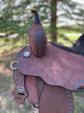 14.5 inch Circle Y Josey Cash Go Round Barrel Saddle, wide tree, MJ48