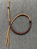Braided Nylon & Leather Over N Under Whip Red Black Silver