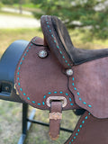 14.5 inch Circle Y Josey Cash Go Round Barrel Saddle, wide tree, MJ48