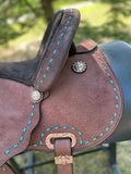 14.5 inch Circle Y Josey Cash Go Round Barrel Saddle, wide tree, MJ48