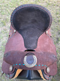 14.5 inch Circle Y Josey Cash Go Round Barrel Saddle, wide tree, MJ48