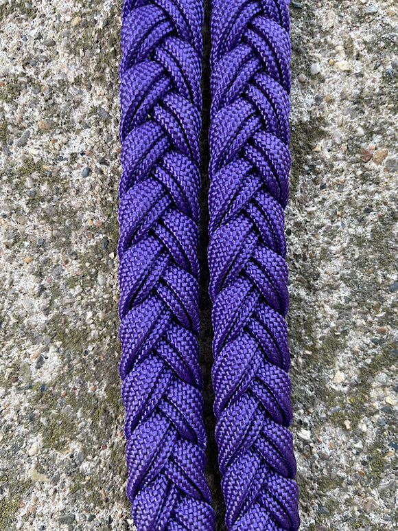 Braided Adjustable Single Knot Pony Rein, Purple