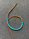 Braided Nylon & Leather Over N Under Whip Turquoise