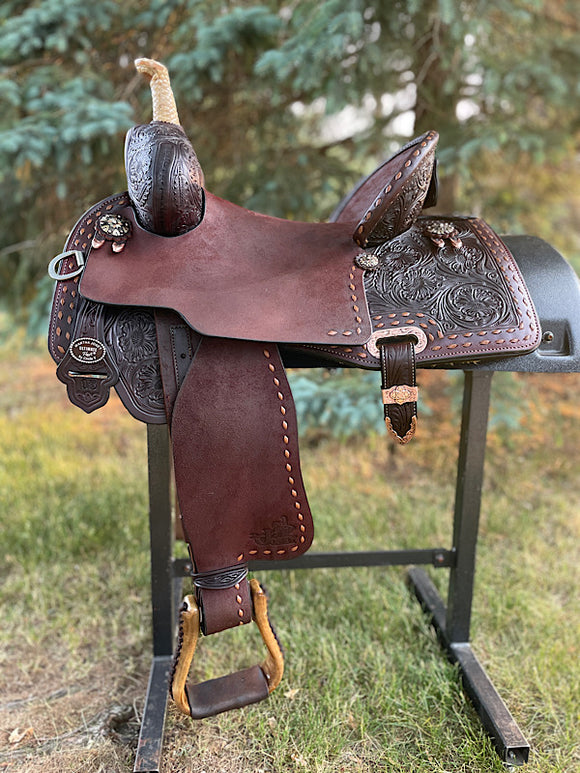 15 inch Circle Y Josey Revolution Barrel Saddle, wide Flex 2 tree