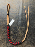 Braided Nylon & Leather Hand Quirt Red Black