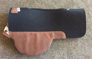 5 Star Treeless Saddle Pad black 7/8 inch brown wear leathers