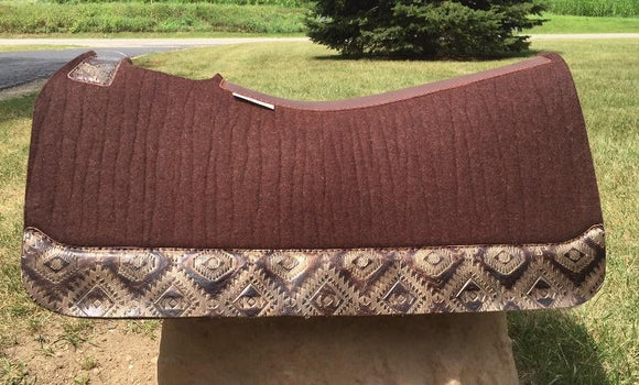 5 Star Saddle Pad dark chocolate 7/8 inch copper aztec wear leathers