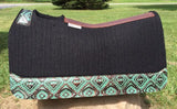 5 Star Saddle Pad black 7/8 inch turquoise copper aztec wear leathers