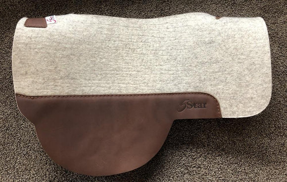 5 Star Treeless Saddle Pad Natural 7/8 inch Brown wear leathers 38x28