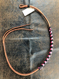 Braided Nylon & Leather Over N Under Whip Hot Pink Black Light Pink