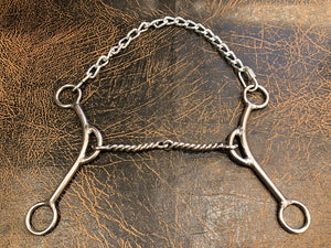 L&W Mikey Bit Long Shank Twisted Wire Snaffle 16