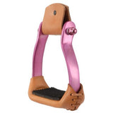 Tough-1 Polished Pink Aluminum Western Stirrups