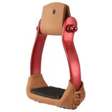 Tough-1 Polished Red Aluminum Western Stirrups