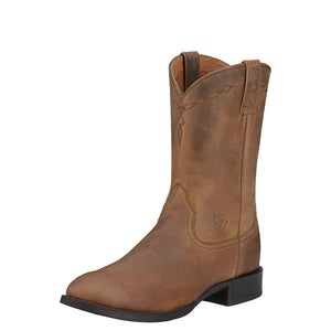 Ariat Men's Heritage Roper Distressed Brown Western Boots 10002284