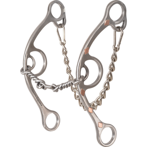 Sherry Cervi Diamond Long Shank Twisted Wire Dogbone Stainless Snaffle Bit BBIT4LS22SS