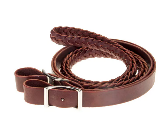 Beagley 5 plait latigo leather roping or barrel rein