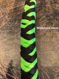 Braided Nylon & Leather Hand Quirt Black Lime