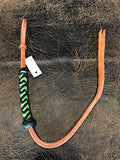 Braided Nylon & Leather Hand Quirt Black Lime