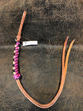 Braided Nylon & Leather Hand Quirt Hot Pink Black Metallic Tan Burgundy