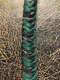 Braided Nylon & Leather Hand Quirt Black Metallic Hunter