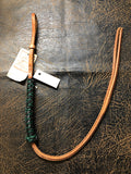 Braided Nylon & Leather Hand Quirt Black Metallic Hunter