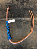 Braided Nylon & Leather Hand Quirt Royal Blue Black Metallic