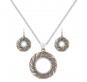 Montana Silversmiths Twisted Copper Rope Burnished Jewelry Set JS3193