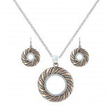 Montana Silversmiths Twisted Copper Rope Burnished Jewelry Set JS3193
