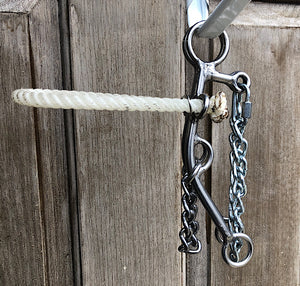 L&W Rope Nose Maturity Gag Bit 162-4 Chain Mouth Curb Set Back 8 inch shank
