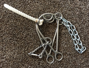 L&W Rope Nose Hackamore Combination Bit 165 with 8" cheeks