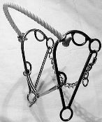 L&W Rope Nose Hackamore Combination Bit 165 Twisted Wire