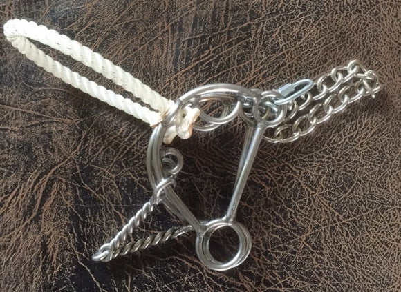 L&W 166 Mini Hackamore Combination Twisted Wire mouth #16