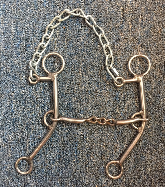 L&W 179-7 Lift Bit Snaffle Chain Combo 8 inch shank Curb SB 3836