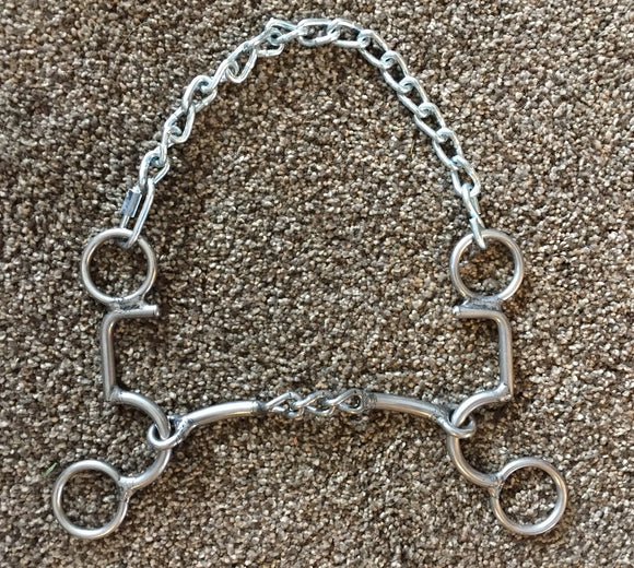 L&W 190-7 Five Bit Snaffle Chain Combo Mouth