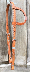 Kent Logan Light Oil Double and Stitched Single Ear Headstall