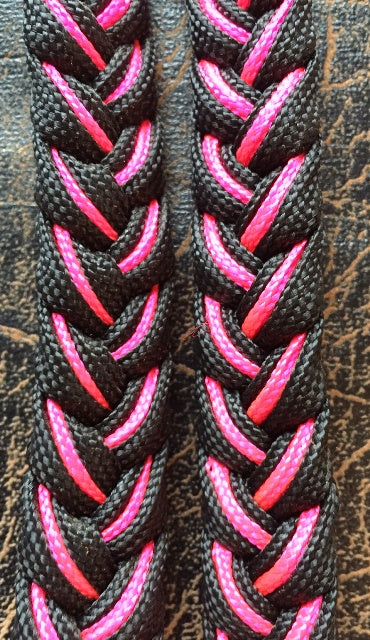 Black Hot Pink Martha Josey Barrel reins pony