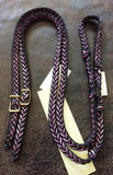 Martha Josey Super Knot Barrel Racing Rein Black/Light Pink