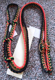 Martha Josey Super Knot Barrel Racing Rein Black/Lime/Orange