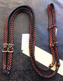 Martha Josey Super Knot Barrel Racing Rein Black/Orange
