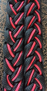 Martha Josey Super Knot Barrel Racing Rein Black/Red